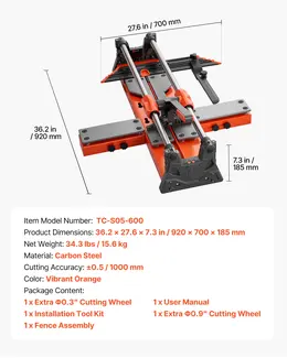 24-Inch Manual Tile Cutter, Sliding Head, Spring Base, Angle Fence