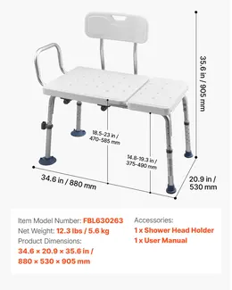 Tub Transfer Bench For Bathtub, 400 Lbs Capacity Heavy Duty Shower Chair With Arm, Backrest And Curtain Slot, Height Adjustable Shower Bench Bath Seat For Adults, Seniors, Elderly And Disabled