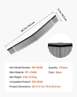 3 Packs Lawn Sweeper Brush Replacement, Compatible With 30 In Lawn & Leaf Collector Sweepers, Yard Sweeper Brush Paddle With Durable V-Shaped Bristles For Easy Grass Leaf Cleanup