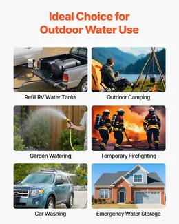 Water Storage Bladder, 30 Gal Collapsible Water Storage Bag, Wear-Resistant 1000D PVC Soft Waters Bag, Leakproof Camping Tank Containers For Garden Irrigation RV Emergency Use, Black