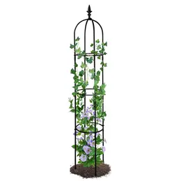6.2ft Garden Obelisk Trellis Lightweight Rustproof Plastic Coated Metal Tall Tower Trellis Stand