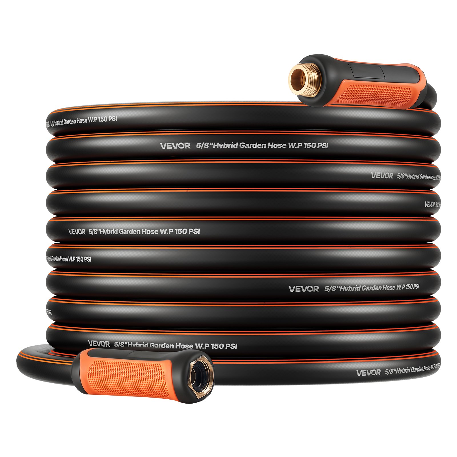 Garden Hose, 75 Ft 5 8 Heavy Duty 4-Layer Rubber Water Hose, 150PS Working & 600PS Burst, Flexible & Non-kink Outdoor Waterhose With 3 4 Fitting, Lightweight Hoses For Gardening Cleaning