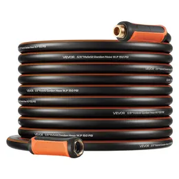 Garden Hose, 75 Ft 5 8 Heavy Duty 4-Layer Rubber Water Hose, 150PS Working & 600PS Burst, Flexible & Non-kink Outdoor Waterhose With 3 4 Fitting, Lightweight Hoses For Gardening Cleaning