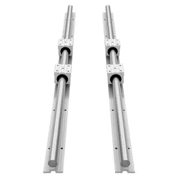 Linear Rail Kit, SBR25, 2Pcs 1200 Mm  47.24 Inch  Linear Motion Guide Rails And 4Pcs Bearing Slide Blocks, Fully Supported Shaft, For Cutting, Grinding, Milling, Drilling Machines, And More