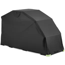 Motorcycle Storage Shelter With Security Lock, 600D Oxford Flip-Up Garage Tent, Heavy-Duty All-Weather Motorcycle Cover With Ventilation Windows, 110 X 43 X 63 In Outdoor Vehicle Shelter, Black