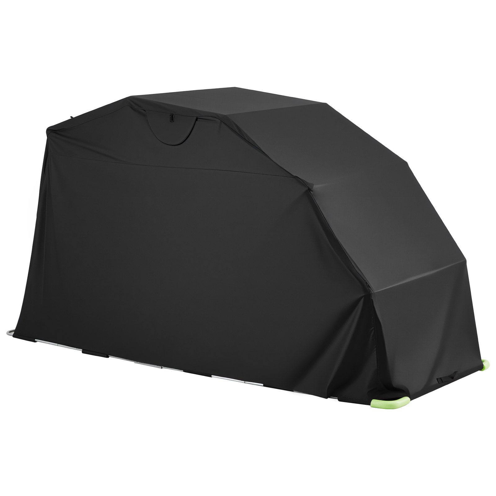 Motorcycle Storage Shelter With Security Lock, 600D Oxford Flip-Up Garage Tent, Heavy-Duty All-Weather Motorcycle Cover With Ventilation Windows, 136x54x75 In Outdoor Vehicle Shelter, Black