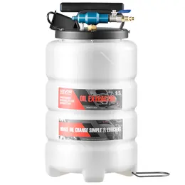 Fluid Extractor, 9.5 L Capacity Pneumatic Manual Vacuum Oil Extractor Pump With 59 In Long Horse & Three 47 In Extension Tubes, Oil Change Pump With PE Tank For Cars, Lawn Mowers, Boats