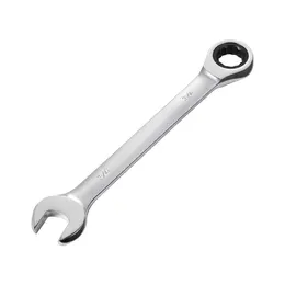 Combination Wrench Set, 26-Piece SAE And Metric, 72 Teeth, Cr-V Steel Ratcheting Wrench Set, With Rack Organizer, Open End, Clear Size Labels, For General Household, Automotive Repairs, Silver