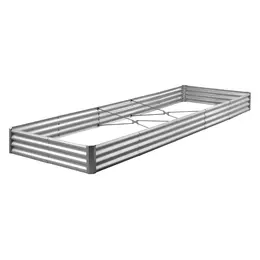 Metal Raised Garden Bed, 12 X 4 X 1 Ft Outdoor Galvalume Planter Garden Box, Open Bottom Design, Large Planter Raised Bed For Growing Vegetables, Flowers, And Succulents, Galvanized Color