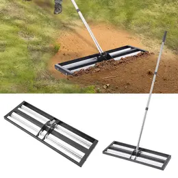 Updated Lawn Leveling Rake With Roller, 30 X 10 Stainless Steel Lawn Leveler With 83.9 Adjustable Handle, Heavy Duty Yard Leveling Rake, Effort Saving Lawn Leveling Tool For Yard Golf Court