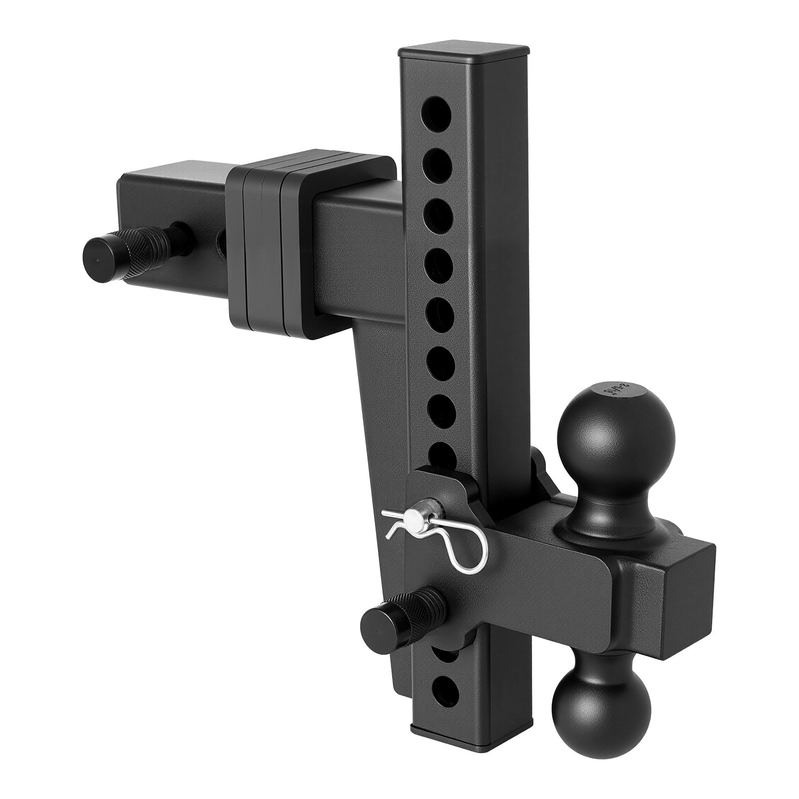 Adjustable Trailer Hitch, Fit 2.5 Inch Receiver, Trailer Hitch Mount With 2 Inch & 2-5 16 Inch Balls, 18500 Lbs GTW, 10 Inch Drop, Towing Ball Mounts For RVs, Off-Road Vehicles And Trucks, Black