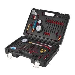 Engine Cylinder Compression Tester Kit, 0-700 PSI Pressure Gauge & 0-100 PSI Leak Gauge, Automotive Leak Down Tester Kit With 4 Adapters, Pressure Check & Leakage Rate Test On Cars, Motorcycles