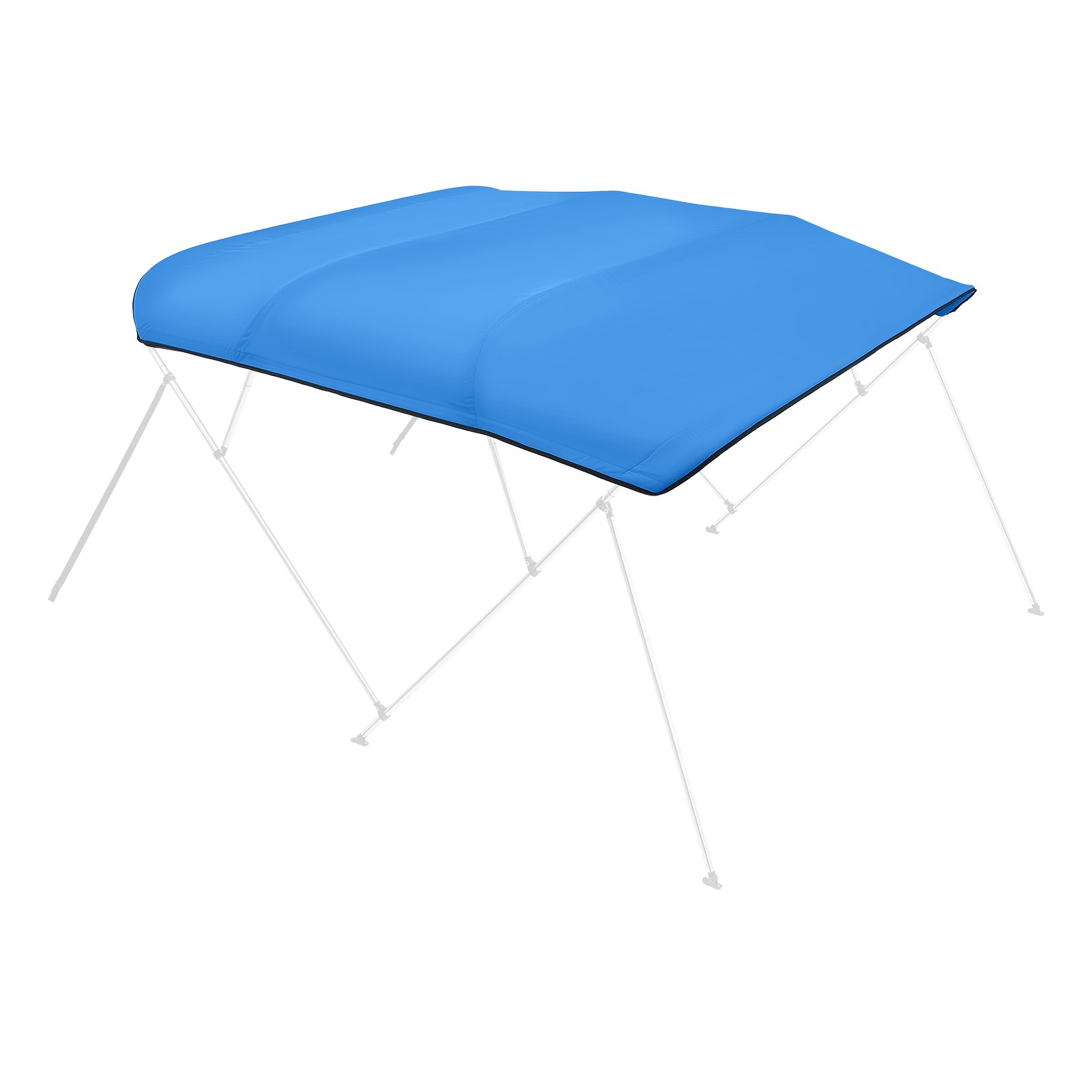 4 Bow Bimini Top Replacement Cover, 8 Ft Long Durable 600D Marine Grade Waterproof Sun Shade Boat Canopy With Storage Boot, Easy Install Zipper Sleeve Awning, 96L X 97-103