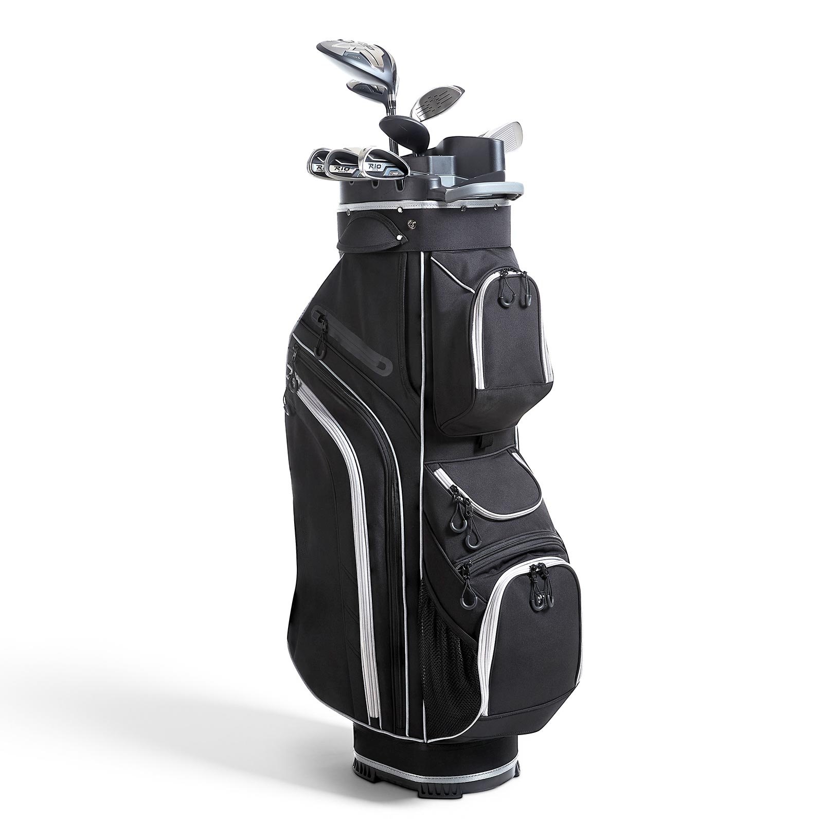 Golf Cart Bag, 14 Way Top Divider Organizer, Golf Club Bag With Full-length Divider, Storage Pockets, Shoulder Strap, Rain Hood, Smooth Zippers, High-Strength 900D Polyester For Men & Women