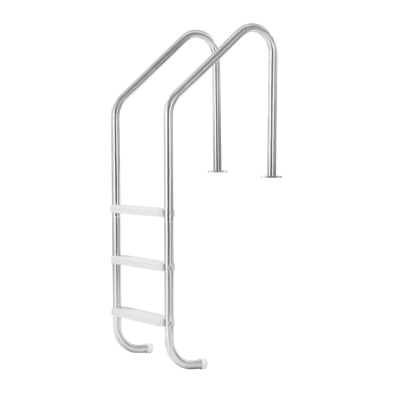 Swimming Pool Ladder, 3-Step Stairs With Double Handrails, Non-slip Heavy Duty Wide Steps, Stainless Steel Frame, 265 Lbs Capacity For 48-54 In Inground Pools Entry Exits, Indoor & Outdoor
