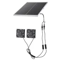 Product image of 30W Solar Powered Fan with Dual Fans, Adjustable Panel, 2668 RPM