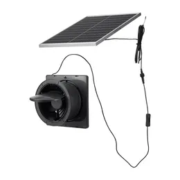 Solar Powered Fan, 25W Solar Panel With 220 CFM Airflow, Adjustable Panel Angle, 2030 RPM High-Speed, Flexible Install, Fast Air Exchange For Greenhouse, Grow Tents, Chicken Coops, Shelters