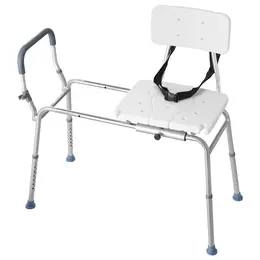 Sliding Shower Chair, 400 Lbs Capacity Tub Transfer Bench For Bathtub, Heavy Duty Shower Bench With Arms And Backrest, Height Adjustable Seat For Handicap, Adults, Seniors, Elderly And Disabled