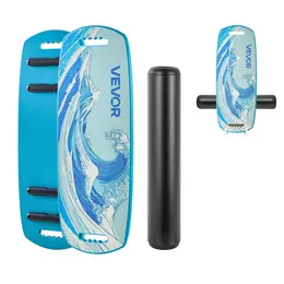 Balance Board, Wobble Board Trainer For Adults, Premium Wooden Balance Training Equipment With Roller, Magnetic Stoppers, Storage Rack, For Core Workouts, Surf Trainer & Physical Therapy, Blue
