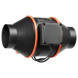 Inline Duct Fan, 205 CFM 4 Inch EC Motor Ventilation Fan With 3-Speed Circulation, 10-Speed PWM Controller, Timer-Controlled Operation, Cooling For Grow Tents, Indoor Gardening, Hydroponics