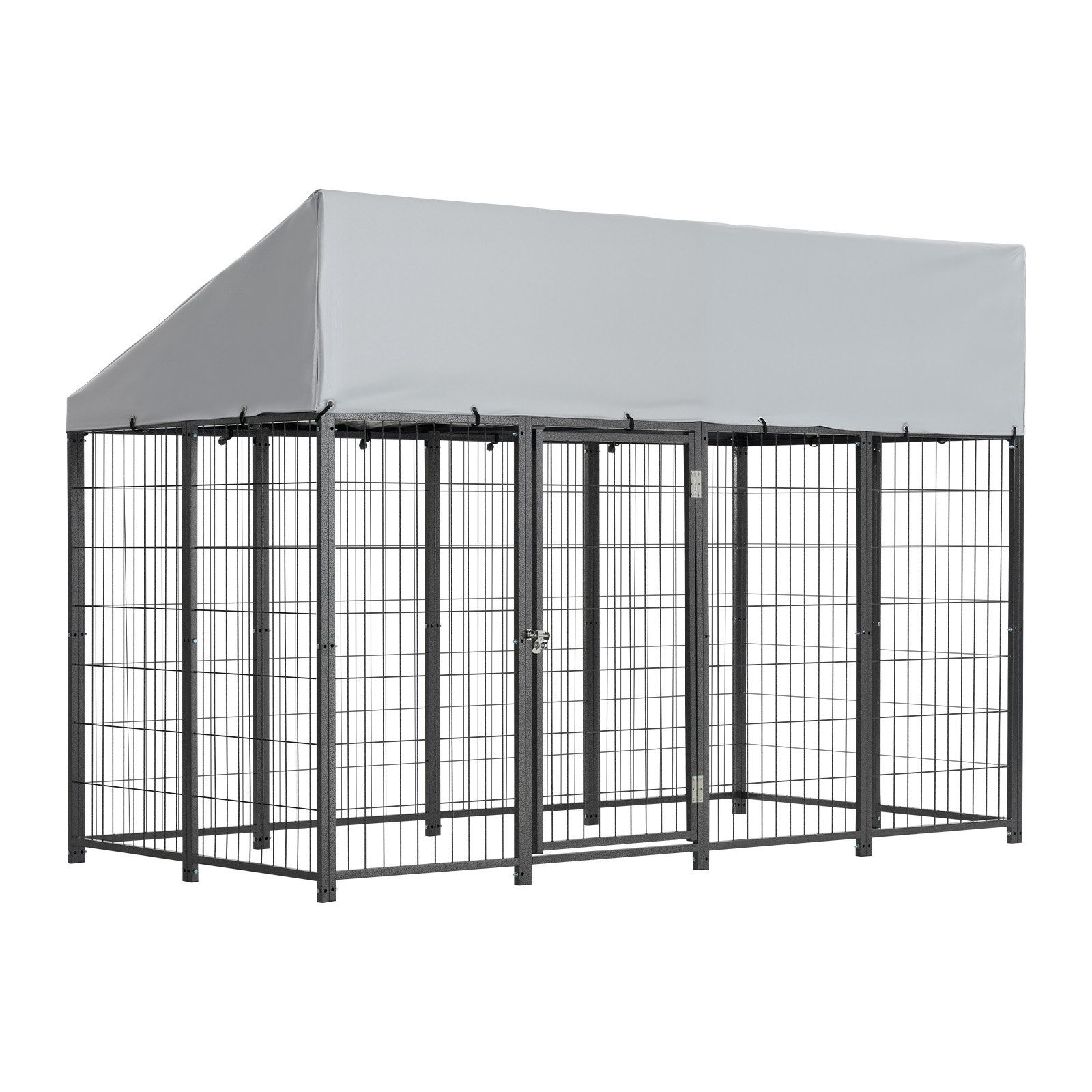 Outdoor Dog Kennel, 7.87 X 3.94 X 5.4 Ft Large Dog Kennel With Secure Lock, Outside Dogs Enclosures With UV-Resistant & Waterproof Roof Cover, Heavy Duty Pet Crate Cage Run For Large Dogs