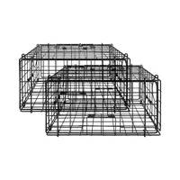 Product image of 2-Pack Crab Trap, 24.4x24.4x11.8 Inch, PVC Coated, Dungeness, Gauge, Float, Rope