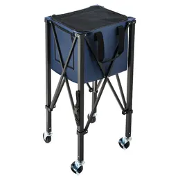 2-in-1 Tennis & Pickleball Hopper, With Pickup Tube, Foldable Pickleball Basket Cart With With Wheels, Holds 150 Tennis Balls Or 260 Pickleballs, Portable Pickleball Caddy Holder, For Training