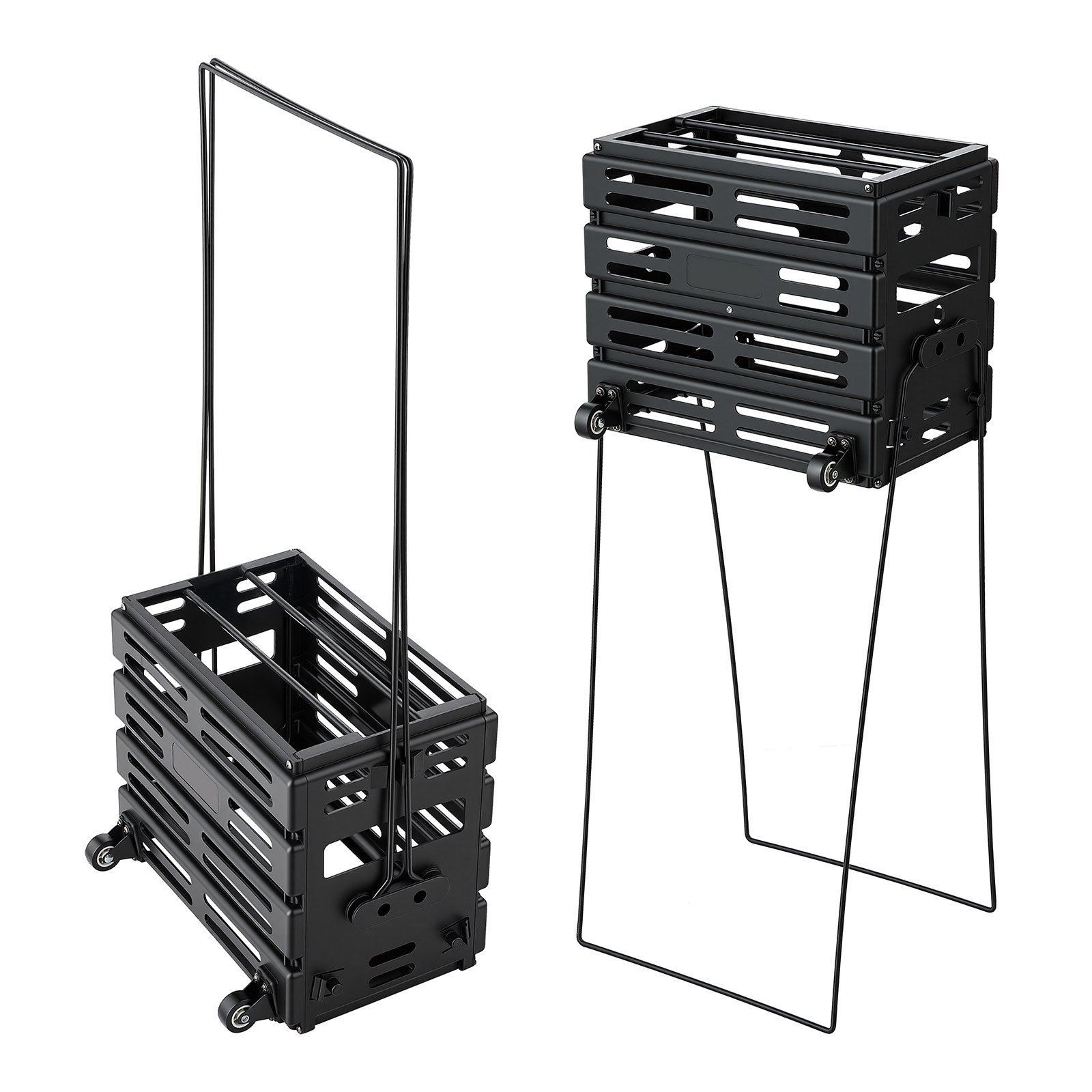 Tennis Ball Hopper, Holds 80 Tennis Balls, Pickleball Basket Cart With Wheels For Easy Pick Up, Portable Pickleball C Ollection Caddy With Heavy-Duty Construction, For Training Carrying Storage