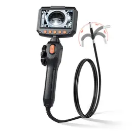 Articulating Borescope Camera With Light, Two-Way Articulated Endoscope, 0.24 Slim Lens, 4.3 IPS Screen, 8X Zoom, IP67 Waterproof Inspection Camera For Auto, Mechanical Equipment 4.9FT Cable