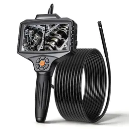 Endoscope With Light, 360 View Coverage Industrial Borescope Inspection Camera With Rotating Probe, 1080P HD Rigid Snake Scope Cam For Wall Automotive Engine Inspect-16.4FT