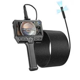 Triple Lens Endoscope With 32.8FT Newly Ultra-Rigid Cable, Industrial Borescope With Light, 5 HD IPS Screen, 8  2 Lights, 8X Zoom, 5000mAh, IP67 Waterproof Snake Camera For Auto, Plumbing