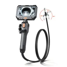 2-Way Dual-Lens Articulating Endoscope With Light, 1080P HD Industrial Borescope Inspection Camera With Articulated Probe, Rigid Snake Scope Cam For Wall Automotive Engine Inspect-4.9FT