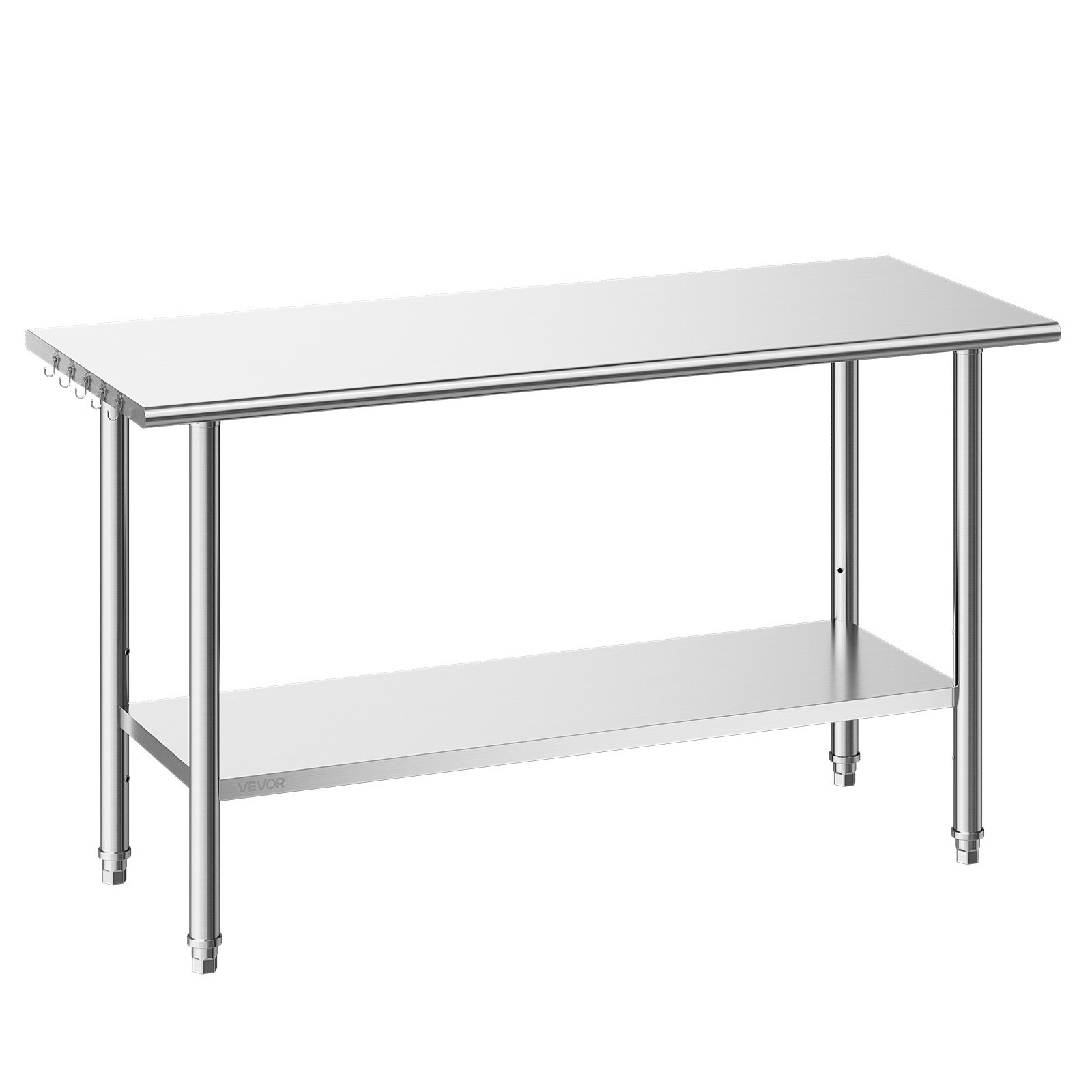 Stainless Steel Work Table, 24x48 Inch Food Prep Table, Commercial Kitchen Workstation With Adjustable Undershelf, Metal Heavy Duty Utility Worktable, For Restaurant Home Hotel Garage Outdoor