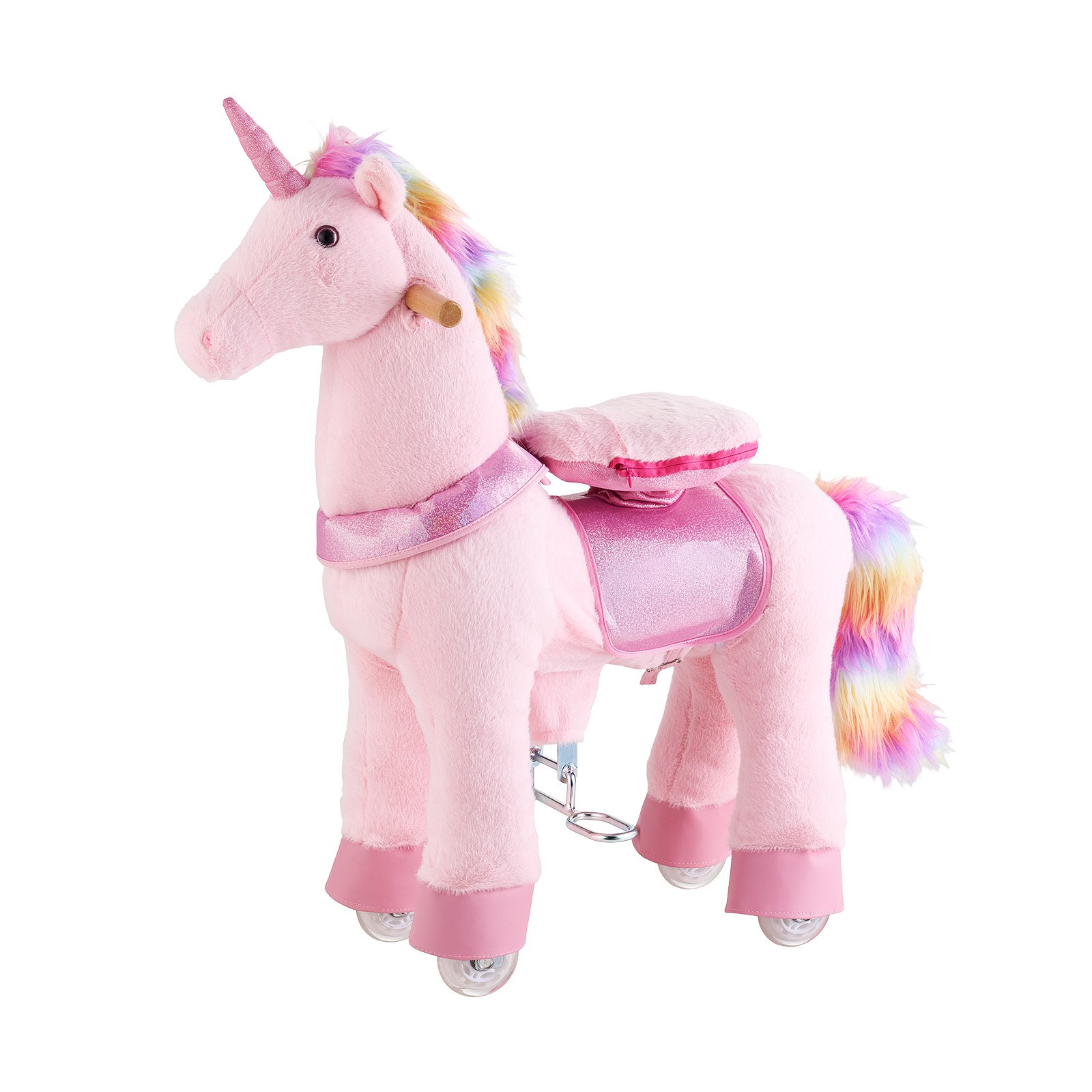 Ride On Horse, Riding P Ink U Nicorn Toys For Kids, No Battery Required, Smooth Wheels With Anti-Roll Stop Ring, Upgraded Raised Seat, Handles, Pedals, 110 Lbs Max Load Capacity For Ages 3-8
