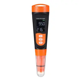 PH Meter, Accurate PH EC  Conductivity TDS  Ppm  Multi-Parameter Measurement, IP68 Waterproof Probe, Pocket Tester Kit With Calibration Powder Packets, VA Display, For Water Quality Testing