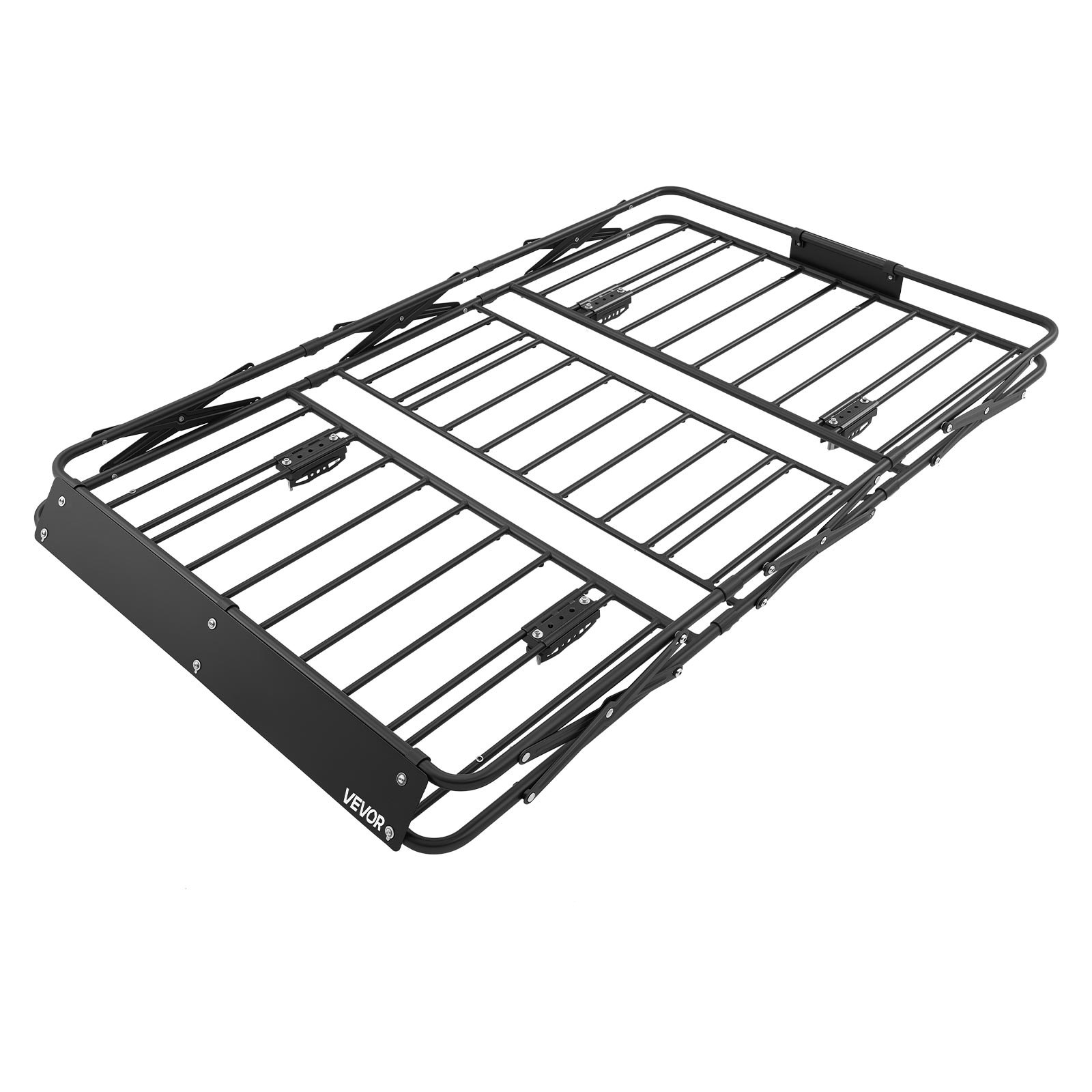 Roof Rack Cargo Basket, 64 X 39 X 4 In, Heavy Duty Roof Top Carrier Basket With Folding Design, 200 Lbs Capacity, All-Weather Easy-Install Car Top Luggage Holder, Universal Fit For SUV Truck Car