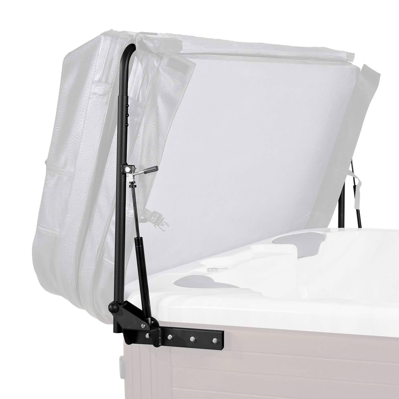 Hydraulic Hot Tub Cover Lift, Spa Cover Lift, Adjustable Width From 69 In To 96.5 In, Mounts On Both Top Sides, Compatible With Various Sizes Of Rectangular Bathtubs, Hot Tubs And Spas