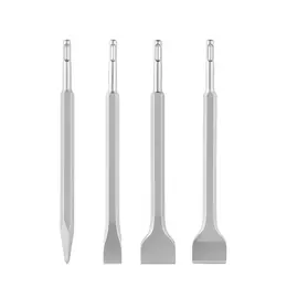 SDS Plus Chisel Set, 4 Pcs SDS Plus Rotary Hammer Drill Attachments, Includes Point, Flat, & Angled Spade Chisels, Heat Treated 40Cr Alloy Steel, Sharp Edge For Demolition, Concrete And Brick
