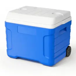 Hard Cooler, 45QT Portable Rolling Cooler With Wheels, Leak-Resistant Coolbox Keeps Contents Cool For 48 Hours, Ice Retention Insulated Chests, Ultra-Light For Outdoor Picnics, Grill, Camping