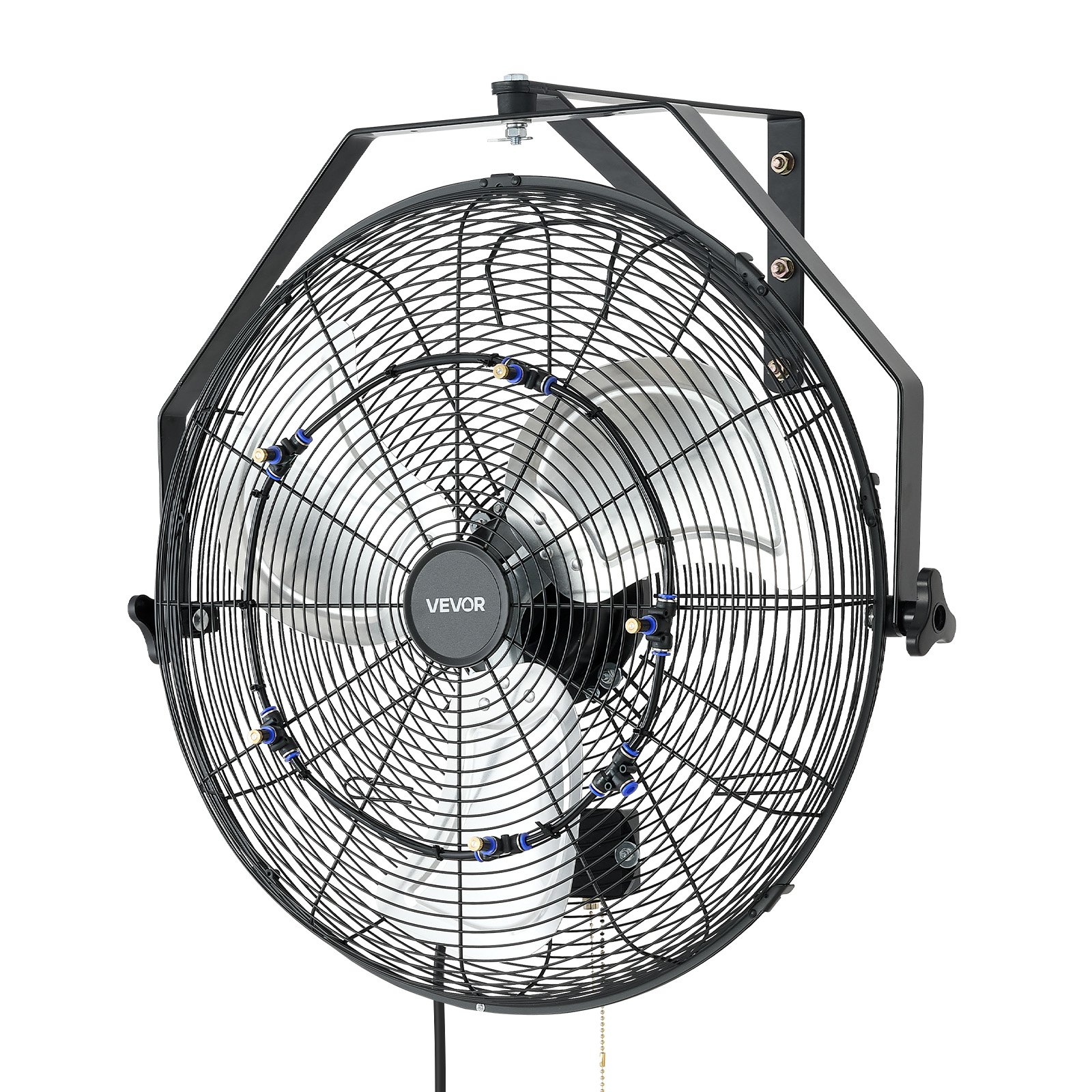 Wall Mount Fan, 20 In Wall Mounted Hanging Fan With Mist, IP44-rated Protection, 3-Speed, Long Airflow Distance, Adjustable Rotation Angle, Powerful For Industry, Commercial, Garage, Workshop