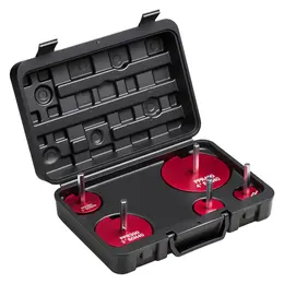 PVC Pipe Reamer Kit, 5-Piece, PVC Fitting Socket Saver, Includes 1-1/4", 1-1/2", 2", 3", 4", Compatible With Standard 1/2" Drills, Plumbing Tool Kit For SCH40 ABS CPVC Vent Drain Water Pipes