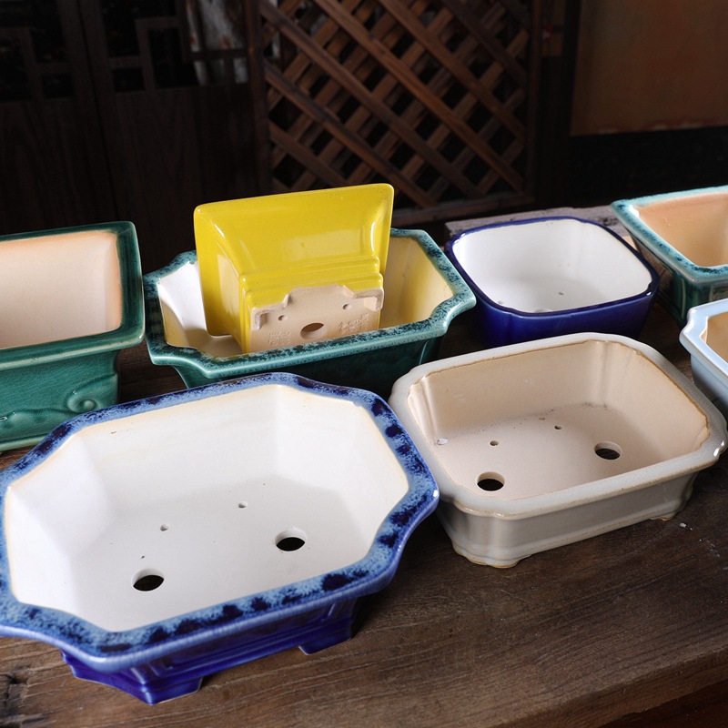 Ceramic Countertop Glazed Basin Flower Pot
