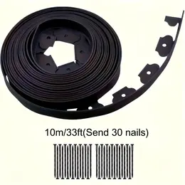 Landscape Edging With Anchoring Spikes No-Dig Garden Edging Kit Flexible Plastic Supplies For Flower Beds, Patios, Lawns, Pavers, And Paths