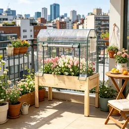 Modular Raised Garden Bed for Vegetable and Flower Cultivation