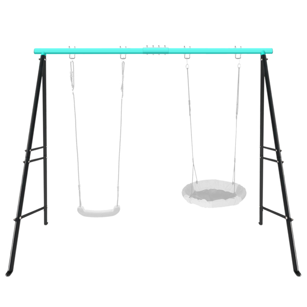 Swing Stand Frame,Swing Set Frame For Both Kids And Adults,500 Lbs Heavy-Duty Metal A-Frame Backyard Swing For Indoor Outdoor,Green  Frame Only