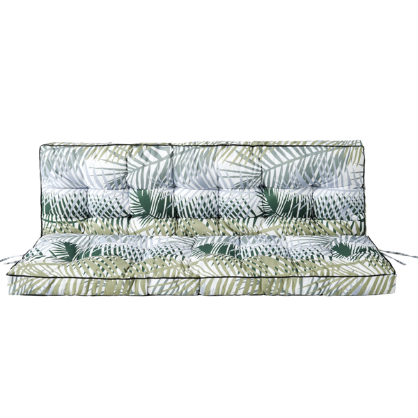 Outdoor Swing Cushions 70 Inch,Waterproof 4in Thick Porch Swing Cushion Replacement With Backrest And Ties,Comfortable 2-3 Seat Pation Swing Pad For Backyard,Garden,Lawn,Outdoor Furniture Bamboo Leaf