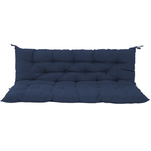 Outdoor Swing Cushions 60 Inch,Waterproof 4in  Thick Porch Swing Cushion Replacement With Backrest And Ties,Comfortable 2-3 Seat Pation Swing Pad For Backyard,Garden,Lawn,Outdoor Furniture Dark Blue