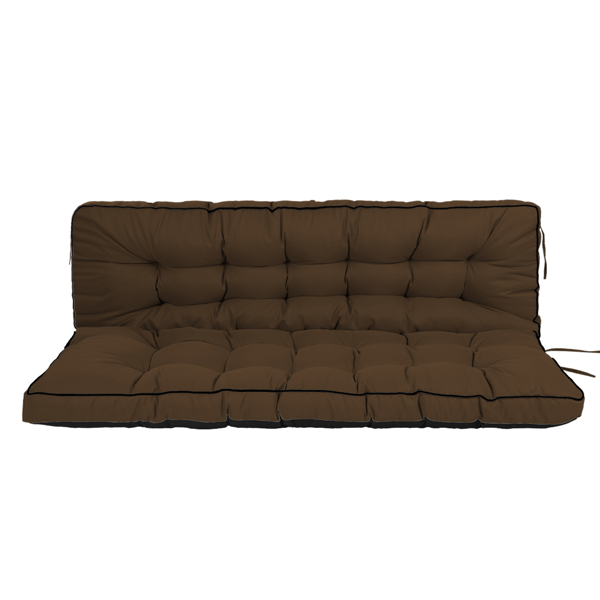 Outdoor Swing Cushions 55 Inch,Waterproof 4in  Thick Porch Swing Cushion Replacement With Backrest And Ties,Comfortable 2-3 Seat Pation Swing Pad For Backyard,Garden,Lawn,Outdoor Furniture Coffee