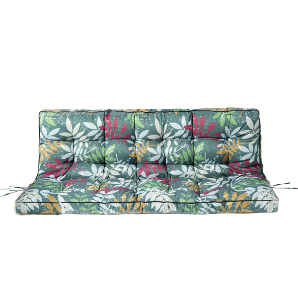 Outdoor Swing Cushions 55 Inch,Waterproof 4in  Thick Porch Swing Cushion Replacement With Backrest And Ties,Comfortable 2-3 Seat Pation Swing Pad For Backyard,Garden,Lawn,Outdoor Furniture Flower