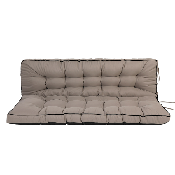 Outdoor Swing Cushions 55 Inch,Waterproof 4in  Thick Porch Swing Cushion Replacement With Backrest And Ties,Comfortable 2-3 Seat Pation Swing Pad For Backyard,Garden,Lawn,Outdoor Furniture